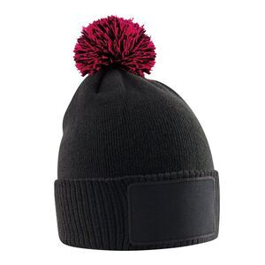 Beechfield Childrens/Kids Snowstar Beanie / Black/Classic Red